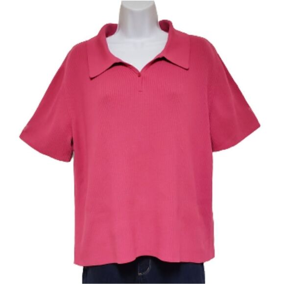 Liz Claiborne Pink Short Sleeve Sweater sz 1X - Picture 1 of 9